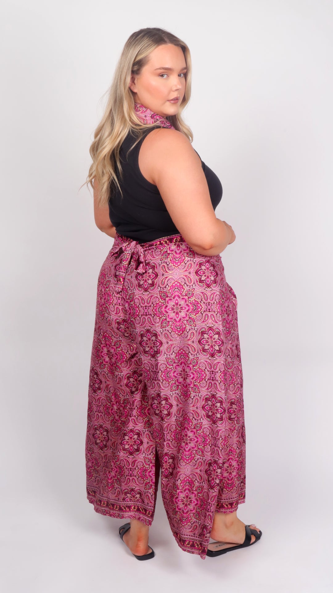 Jaipur Rose Magic Wrap Trousers – Moonlight Paisley