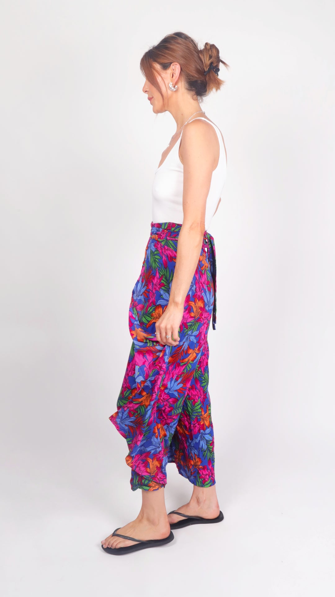 Caribbean Paradise Wrap Trouser - side view