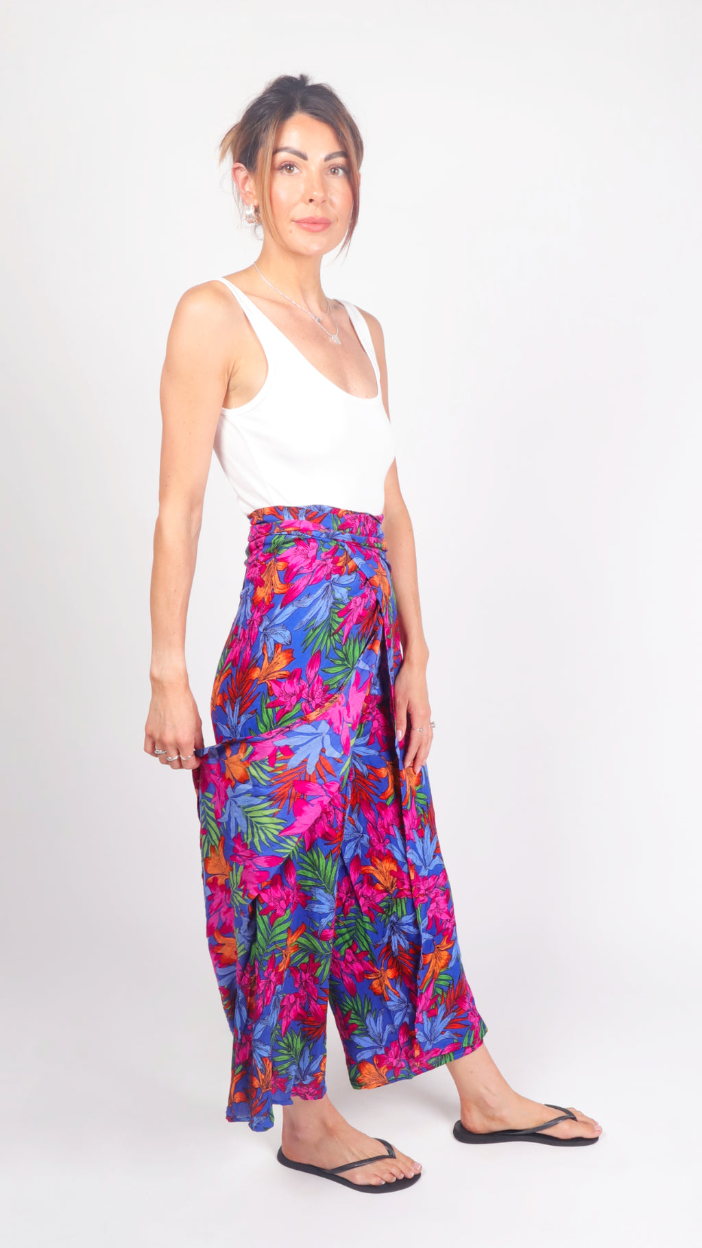 Caribbean Paradise Wrap Trouser - front angle view