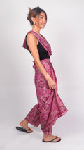 Jaipur Rose Magic Wrap Trousers – side view as wide-leg trousers