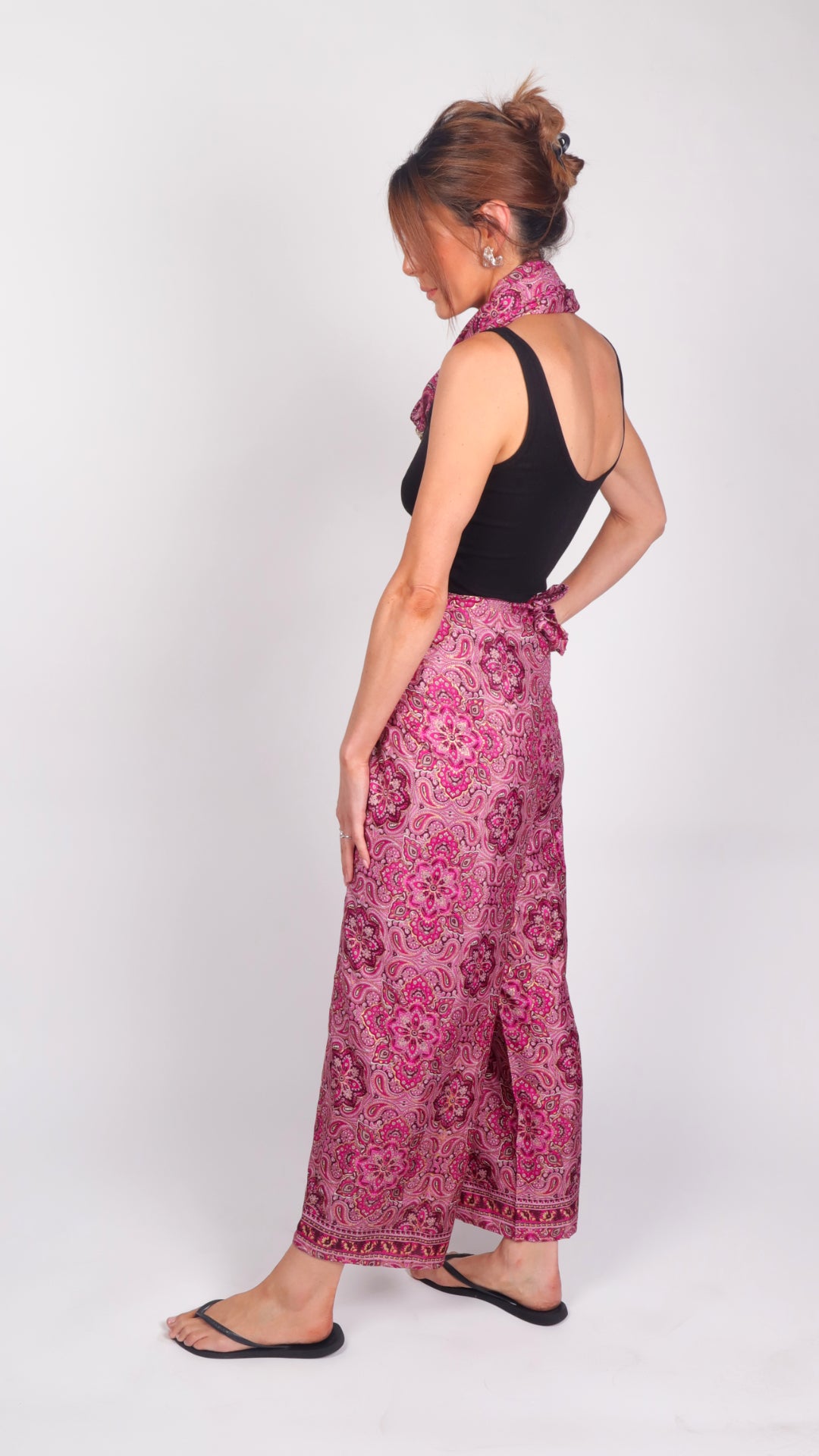 Jaipur Rose Magic Wrap Trousers – back view