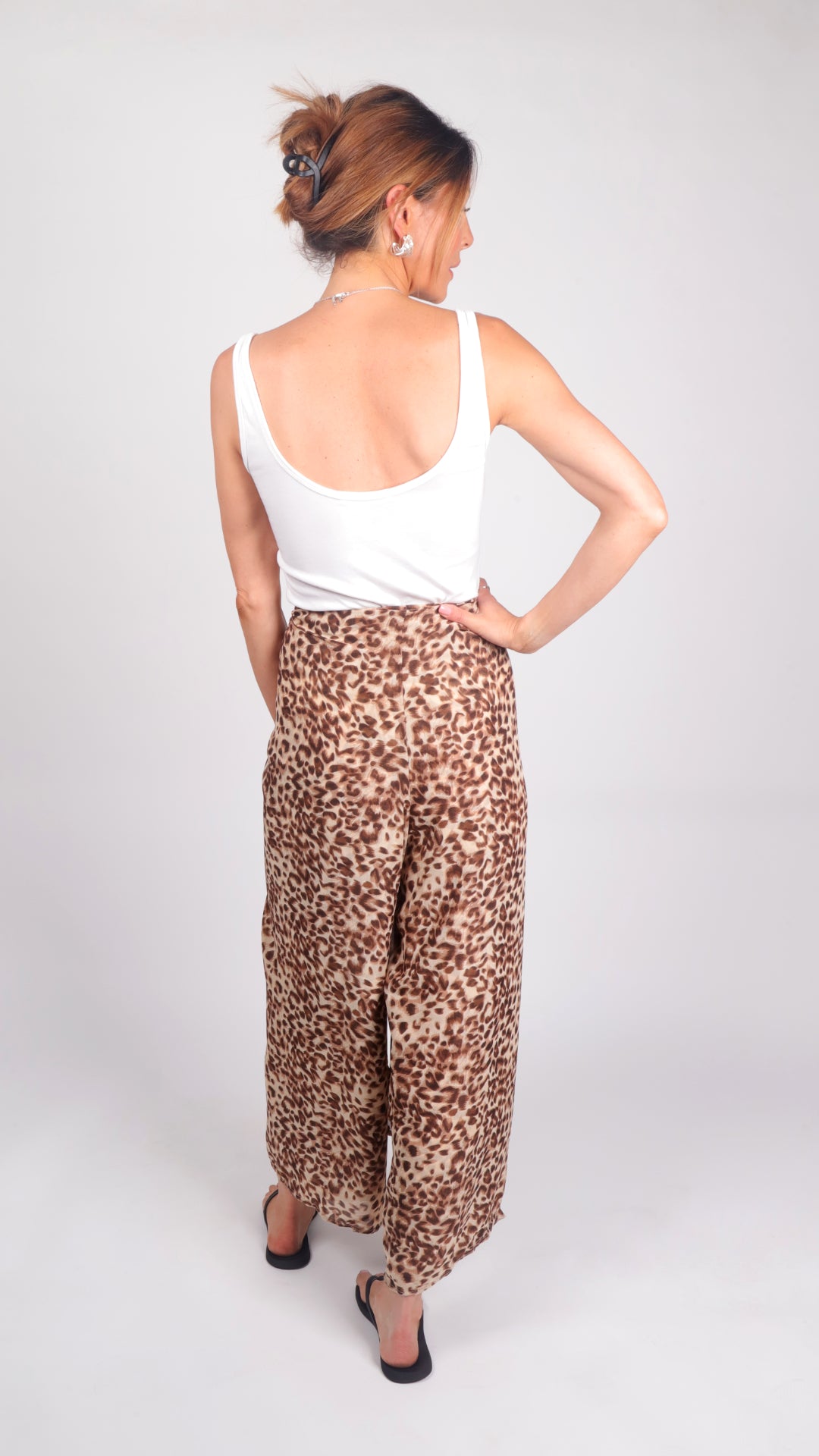 Leopard Lady Chiffon Trousers - back view