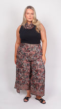 Dusty Rose Moonlight Paisley Wide-Leg Trousers