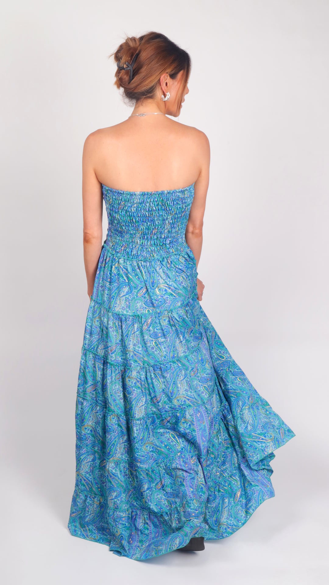 Ocean Blue Princess Full Circle Strapless Dress - back view