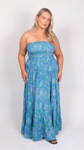 Ocean Blue Princess Full Circle Strapless Dress - front view