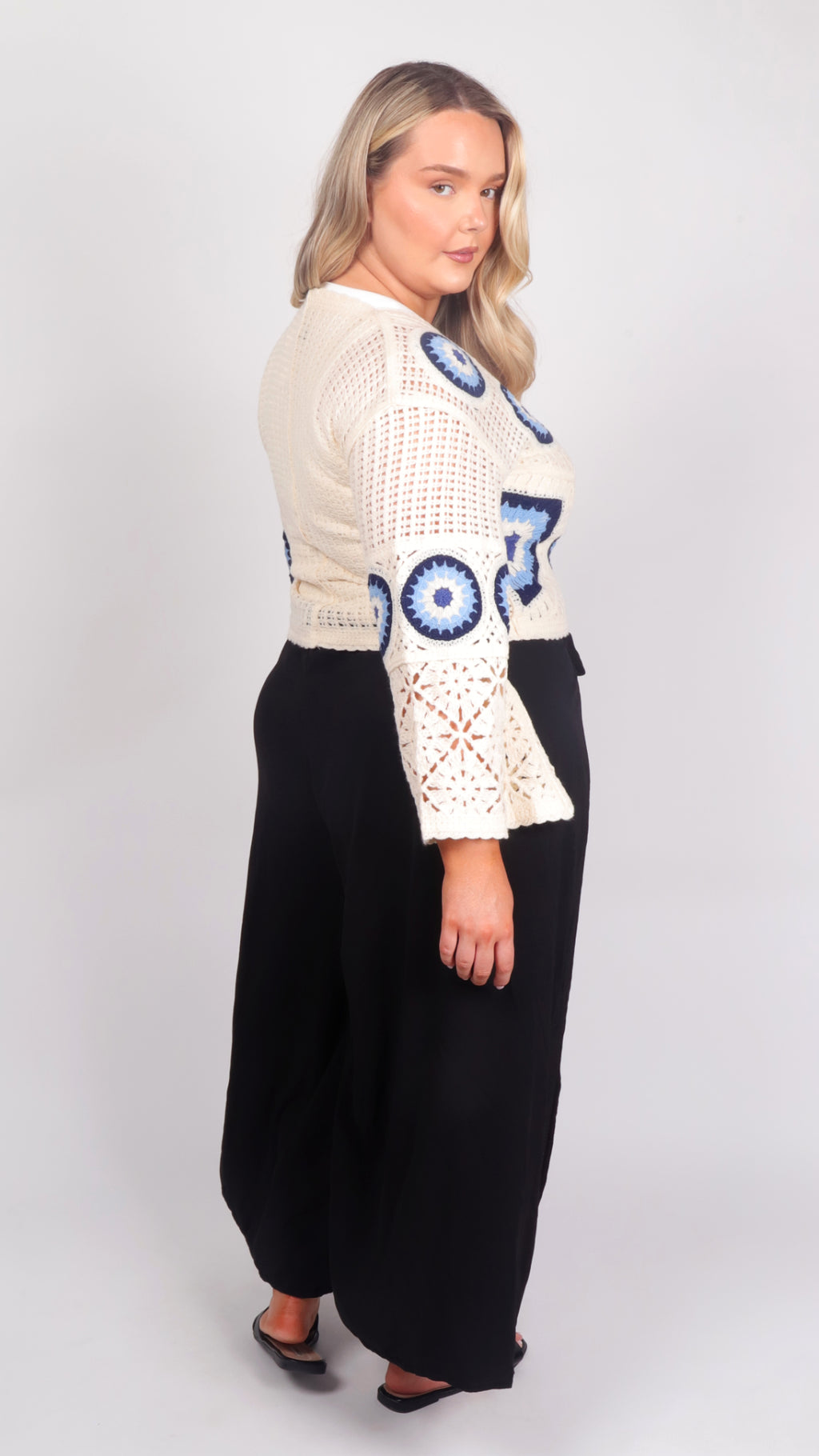 Spiritual Third Eye Crochet Cropped Jumper - back view