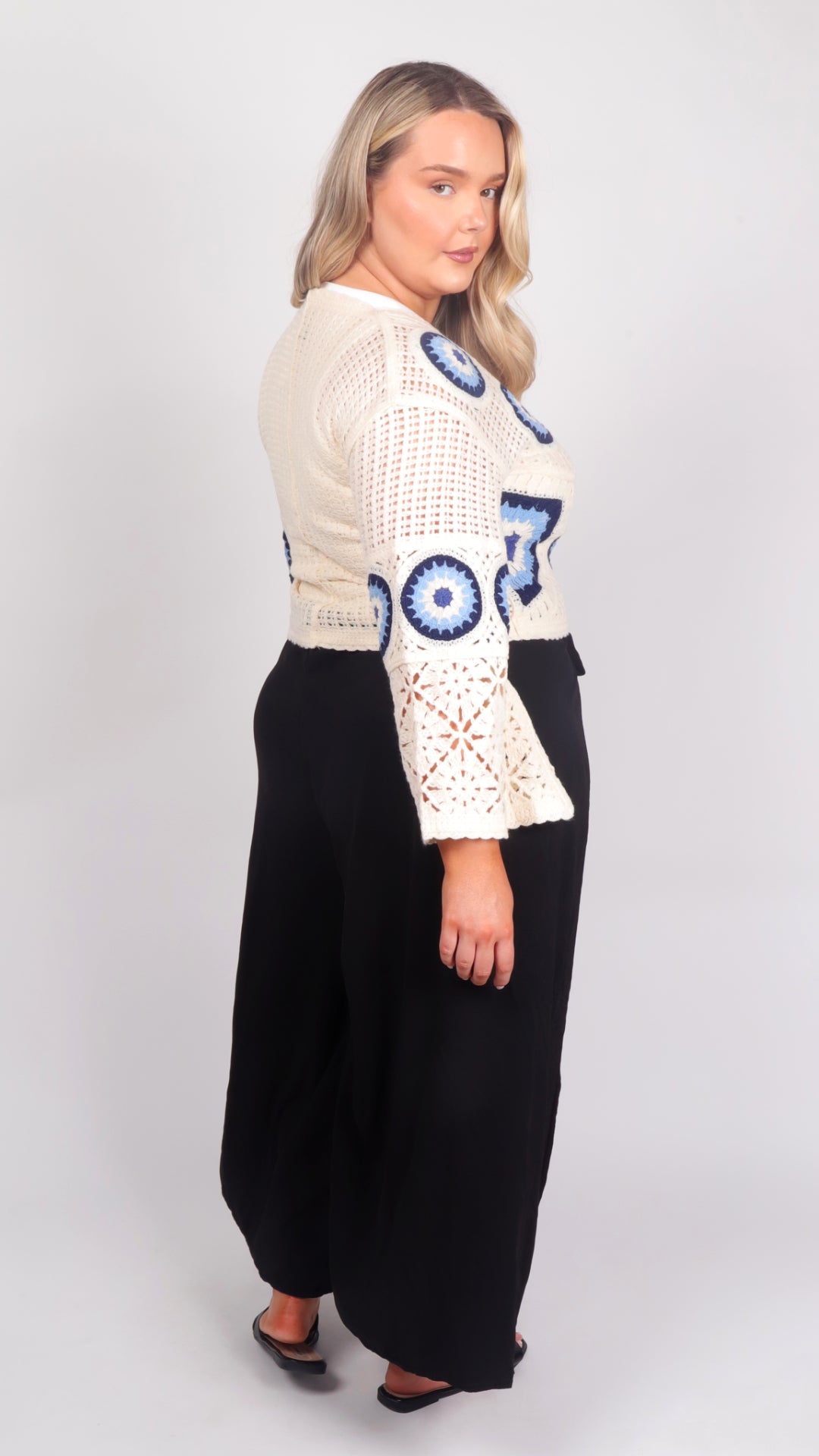Spiritual Third Eye Crochet Cropped Jumper - back view
